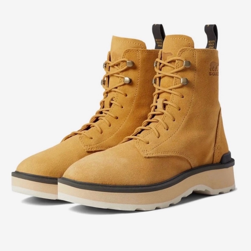 Sorel Geo Yellow Hi Line Lace Up Boots Size 9